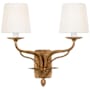Visual Comfort Amalfi 2 Light 16" Tall Wall Sconce Milano Gold / Linen