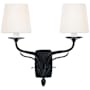 Visual Comfort Amalfi 2 Light 16" Tall Wall Sconce Waxed Black / Linen