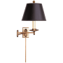 Visual Comfort Dorchester 15" High Hardwired or Plug-In Wall Sconce with Fabric Shade Antique Burnished Brass