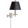 Visual Comfort Dorchester 15" High Hardwired or Plug-In Wall Sconce with Fabric Shade Polished Nickel