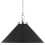 Visual Comfort Wellfleet 24" Wide Pendant Midnight Black / Polished Nickel