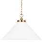 Visual Comfort Wellfleet 24" Wide Pendant Matte White / Burnished Brass