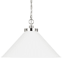 Visual Comfort Wellfleet 24" Wide Pendant Matte White / Polished Nickel
