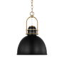 Visual Comfort Upland 16" Wide Pendant Midnight Black / Burnished Brass