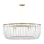 Visual Comfort Pierce 6 Light 36" Wide Pendant with Clear Glass Rods Burnished Brass