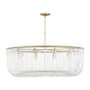 Visual Comfort Pierce 10 Light 42" Wide Pendant with Clear Glass Rods Burnished Brass