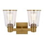 Visual Comfort Alessa 2 Light 14" Wide Vanity Light Burnished Brass