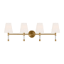 Visual Comfort Hanover 4 Light 34" Wide Vanity Light Burnished Brass
