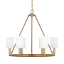Visual Comfort Egmont 6-Light Large Chandelier by Drew & Jonathan Satin Brass