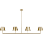 Visual Comfort Ender 4 Light 56" Wide Linear Chandelier Satin Brass