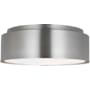 Visual Comfort Dartmore 2 Light 15" Wide Flush Mount Drum Ceiling Fixture with Steel Outer And Etched Opal Glass Inner Shade Brushed Nickel