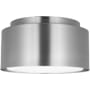 Visual Comfort Dartmore 10" Wide Flush Mount Drum Ceiling Fixture with Steel Outer And Etched Opal Glass Inner Shade Brushed Nickel
