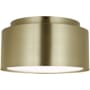 Visual Comfort Dartmore 10" Wide Flush Mount Drum Ceiling Fixture with Steel Outer And Etched Opal Glass Inner Shade Satin Brass