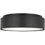 Visual Comfort Dartmore 3 Light 18" Wide Flush Mount Drum Ceiling Fixture with Steel Outer And Etched Opal Glass Inner Shade Midnight Black