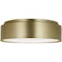 Visual Comfort Dartmore 3 Light 18" Wide Flush Mount Drum Ceiling Fixture with Steel Outer And Etched Opal Glass Inner Shade Satin Brass