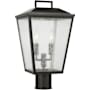 Visual Comfort Kennewick 2 Light 17" Tall Post Light with Clear Seedy Glass Panels Antique Bronze