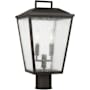Visual Comfort Kennewick 2 Light 17" Tall Post Light with Clear Seedy Glass Panels Textured Black