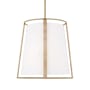 Visual Comfort Cortes 2 Light 18" Wide Pendant with Linen Shade Satin Brass