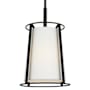 Visual Comfort Cortes 10" Wide Mini Pendant with Linen Shade Midnight Black