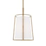 Visual Comfort Cortes 10" Wide Mini Pendant with Linen Shade Satin Brass
