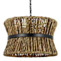 Visual Comfort Thurlo 2 Light 14" Wide Pendant with Natural Abaca Rope Shade Midnight Black