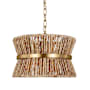 Visual Comfort Thurlo 2 Light 14" Wide Pendant with Natural Abaca Rope Shade Satin Brass