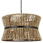 Visual Comfort Thurlo 3 Light 24" Wide Pendant with Natural Abaca Rope Shade Midnight Black