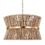 Visual Comfort Thurlo 3 Light 24" Wide Pendant with Natural Abaca Rope Shade Satin Brass