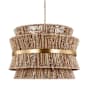 Visual Comfort Thurlo 4 Light 32" Wide Pendant with Natural Abaca Rope Shade Satin Brass