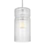 Visual Comfort Liouet 7" Wide Mini Pendant with Clear Ribbed Glass Shade Brushed Nickel
