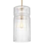 Visual Comfort Liouet 7" Wide Mini Pendant with Clear Ribbed Glass Shade Satin Brass
