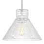 Visual Comfort Liouet 12" Wide Pendant with Clear Ribbed Glass Shade Brushed Nickel