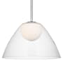 Visual Comfort Suma 16" Wide Pendant with Clear Glass Outer And Opal Etched Glass Inner Shade Brushed Nickel