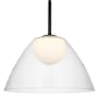 Visual Comfort Suma 16" Wide Pendant with Clear Glass Outer And Opal Etched Glass Inner Shade Midnight Black