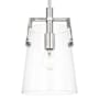 Visual Comfort Crofton 8" Wide Mini Pendant with Clear Glass Shade Brushed Nickel