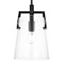 Visual Comfort Crofton 8" Wide Mini Pendant with Clear Glass Shade Midnight Black