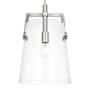 Visual Comfort Crofton 10" Wide Pendant with Clear Glass Shade Brushed Nickel