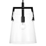 Visual Comfort Crofton 10" Wide Pendant with Clear Glass Shade Midnight Black