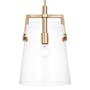 Visual Comfort Crofton 10" Wide Pendant with Clear Glass Shade Satin Brass