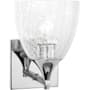 Visual Comfort Toffino 9" Tall Bathroom Sconce with Clear Crackle Glass Shade Chrome