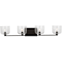 Visual Comfort Lochdale 4 Light 34" Wide Vanity Light with Clear Ribbed Glass Shades Midnight Black
