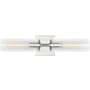 Visual Comfort Sarita 2 Light 21" Wide Bath Bar with Clear Ribbed Glass Shades Chrome