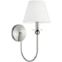 Visual Comfort Elsay 16" Tall Bathroom Sconce with Linen Shade Brushed Nickel