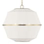 Visual Comfort Hikari 3 Light 22" Wide Pendant with Linen Shade Burnished Brass