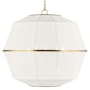 Visual Comfort Hikari 5 Light 28" Wide Pendant with Linen Shade Burnished Brass