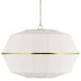 Visual Comfort Hikari 5 Light 32" Wide Pendant with Linen Shade Burnished Brass