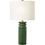 Visual Comfort Feikudo 26" Tall Buffet Table Lamp with Linen Shade Glossy Light Green