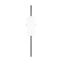 Visual Comfort Lowell 27" Tall Bathroom Sconce with Linen Shade Aged Iron