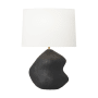 Visual Comfort Broxton 24" Tall LED Table Lamp with Linen Shade Rough Black Ceramic