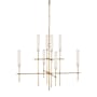 Visual Comfort Fay 32" Wide LED Chandelier Hand-Rubbed Antique Brass / Frosted Glass